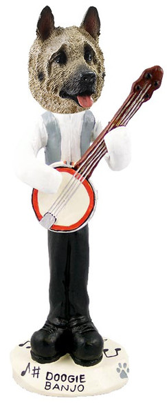 Fawn Akita Banjo Doogie Collectible Dog Figurine