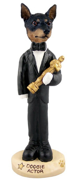Tan & Black Miniature Pinscher Actor Doogie Collectible Dog Figurine