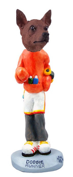 Red & Brown Miniature Pinscher Runner Doogie Collectible Dog Figurine