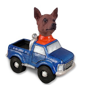 Red & Brown Miniature Pinscher Pickup Doogie Collectible Dog Figurine