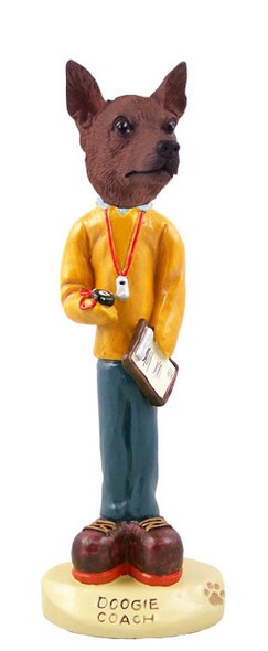 Red & Brown Miniature Pinscher Coach Doogie Collectible Dog Figurine