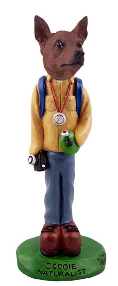 Red & Brown Miniature Pinscher Naturalist Doogie Collectible Dog Figurine