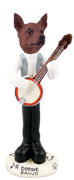 Red & Brown Miniature Pinscher Banjo Doogie Collectible Dog Figurine