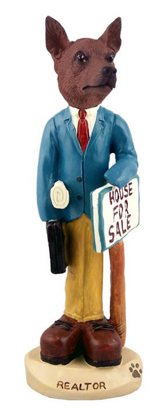 Red & Brown Miniature Pinscher Male Realtor Doogie Collectible Dog Figurine