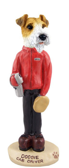 Red Wire Fox Terrier Cab Driver Doogie Collectible Dog Figurine