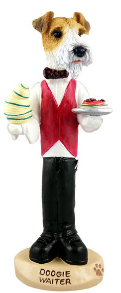 Red Wire Fox Terrier Waiter Doogie Collectible Dog Figurine