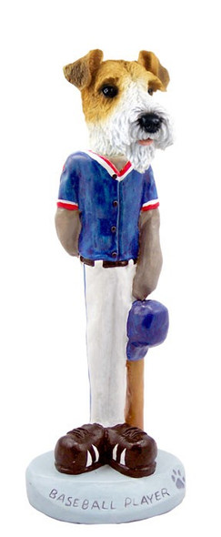 Red Wire Fox Terrier Baseball Doogie Collectible Dog Figurine