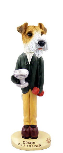 Red Wire Fox Terrier Trainer Doogie Collectible Dog Figurine