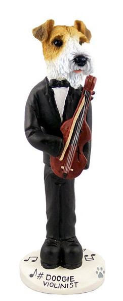 Red Wire Fox Terrier Violinist Doogie Collectible Dog Figurine