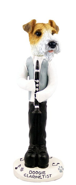 Red Wire Fox Terrier Clarinetist Doogie Collectible Dog Figurine