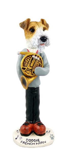 Red Wire Fox Terrier French Horn Doogie Collectible Dog Figurine
