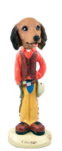 Longhaired Red Dachshund Cowboy Doogie Collectible Dog Figurine