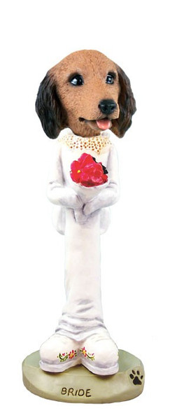 Longhaired Red Dachshund Bride Doogie Collectible Dog Figurine