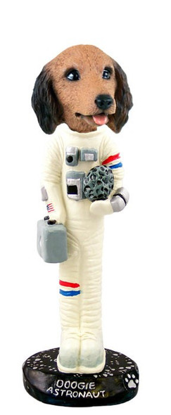 Longhaired Red Dachshund Astronaut Doogie Collectible Dog Figurine
