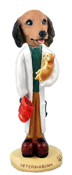Longhaired Red Dachshund Veterinarian Doogie Collectible Dog Figurine