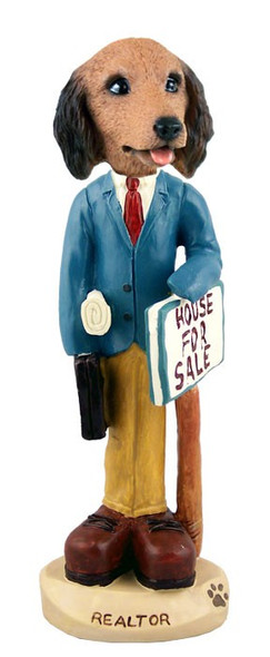 Longhaired Red Dachshund Male Realtor Doogie Collectible Dog Figurine