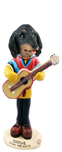 Longhaired Black Dachshund Viva Mexico Doogie Collectible Dog Figurine