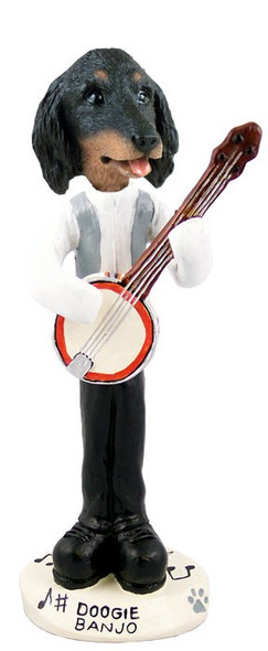 Longhaired Black Dachshund Banjo Doogie Collectible Dog Figurine