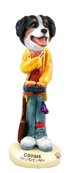 Bernese Mountain Dog Musician Doogie Collectible Dog Figurine