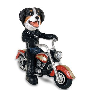 Bernese Mountain Dog Motorcycle Doogie Collectible Dog Figurine