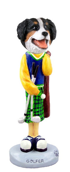 Bernese Mountain Dog Golf Doogie Collectible Dog Figurine