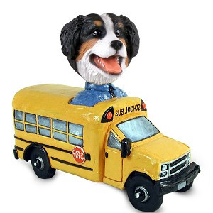 Bernese Mountain Dog School Bus Doogie Collectible Dog Figurine