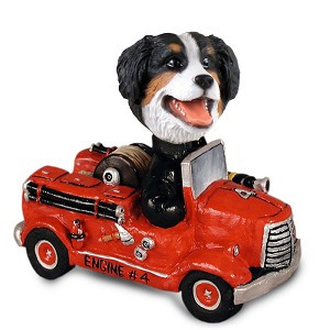 Bernese Mountain Dog Fire Engine Doogie Collectible Dog Figurine