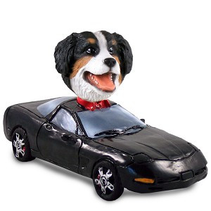 Bernese Mountain Dog Sports Car Doogie Collectible Dog Figurine