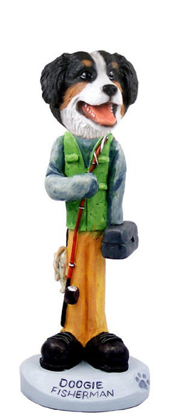 Bernese Mountain Dog Fisherman Doogie Collectible Dog Figurine