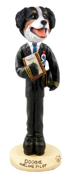 Bernese Mountain Dog Airline Pilot Doogie Collectible Dog Figurine