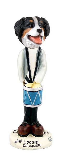 Bernese Mountain Dog Drummer Doogie Collectible Dog Figurine