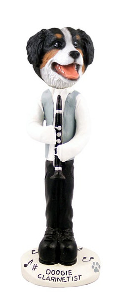 Bernese Mountain Dog Clarinetist Doogie Collectible Dog Figurine
