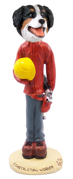Bernese Mountain Dog Construction Worker Doogie Collectible Dog Figurine