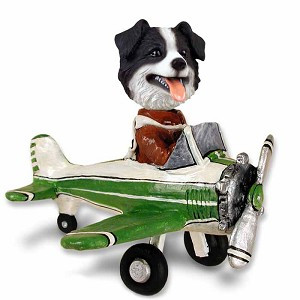 Border Collie Airplane Doogie Collectible Dog Figurine