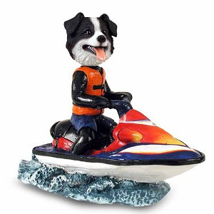 Border Collie Jet Ski Doogie Collectible Dog Figurine