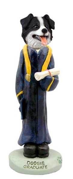Border Collie Graduate Doogie Collectible Dog Figurine