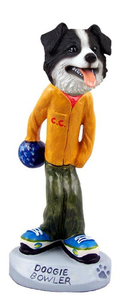 Border Collie Bowler Doogie Collectible Dog Figurine