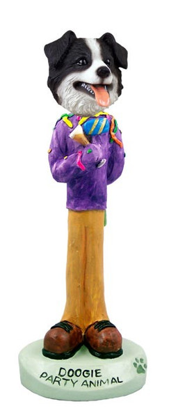 Border Collie Party Animal Doogie Collectible Dog Figurine