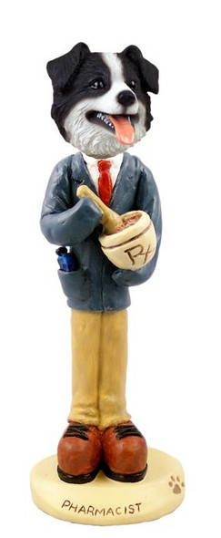 Border Collie Pharmacist Doogie Collectible Dog Figurine