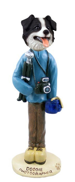 Border Collie Photographer Doogie Collectible Dog Figurine