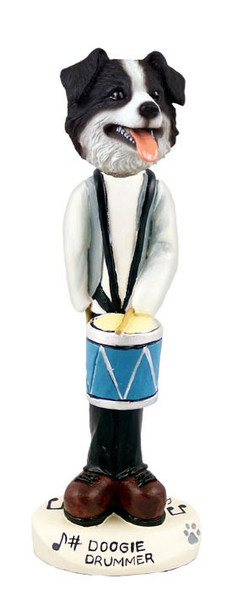 Border Collie Drummer Doogie Collectible Dog Figurine