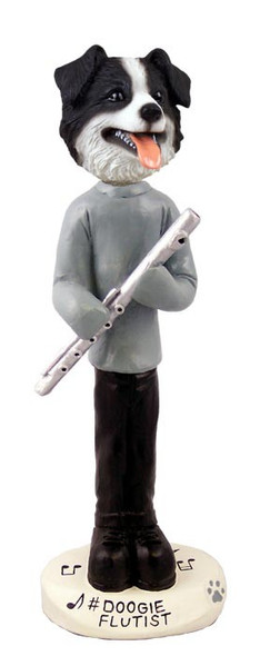 Border Collie Flutist Doogie Collectible Dog Figurine