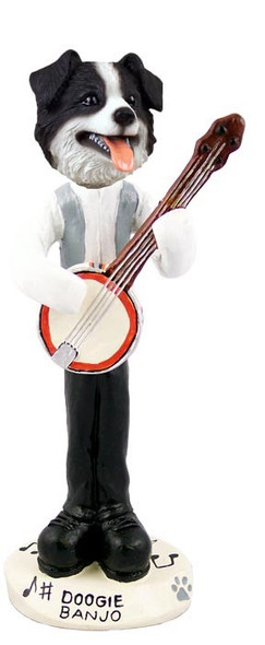 Border Collie Banjo Doogie Collectible Dog Figurine