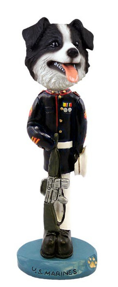 Border Collie U S Marines Doogie Collectible Dog Figurine