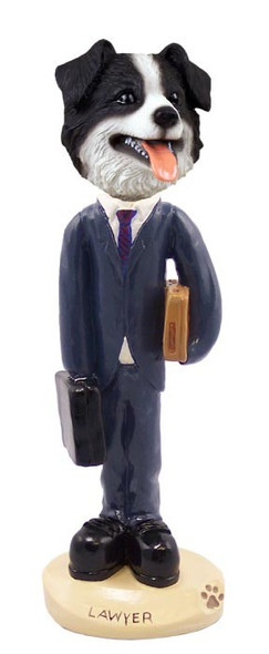 Border Collie Lawyer Doogie Collectible Dog Figurine