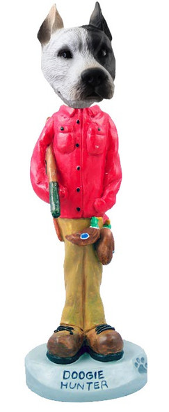 White Pit Bull Hunter Doogie Collectible Dog Figurine