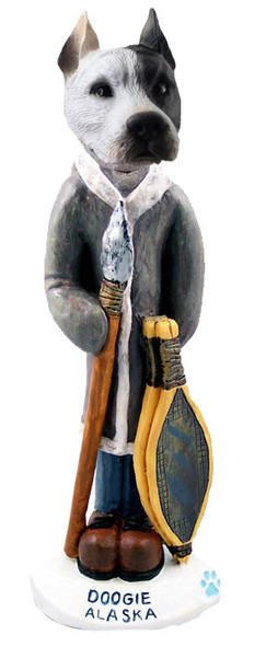 White Pit Bull Alaska Doogie Collectible Dog Figurine