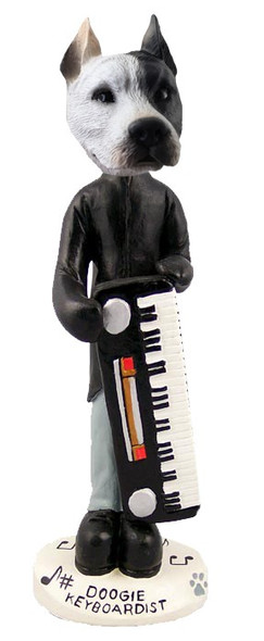 White Pit Bull Keyboardist Doogie Collectible Dog Figurine