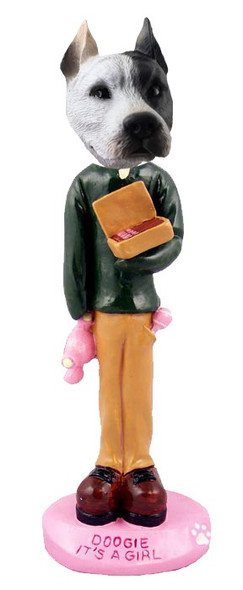 White Pit Bull It's a Girl Doogie Collectible Dog Figurine