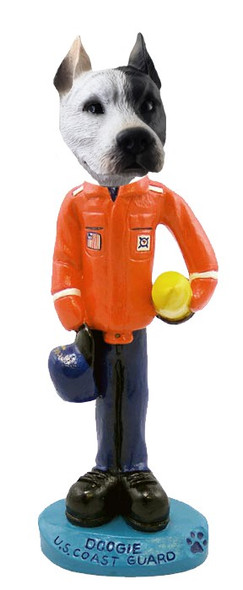 White Pit Bull U S Coast Guard Doogie Collectible Dog Figurine